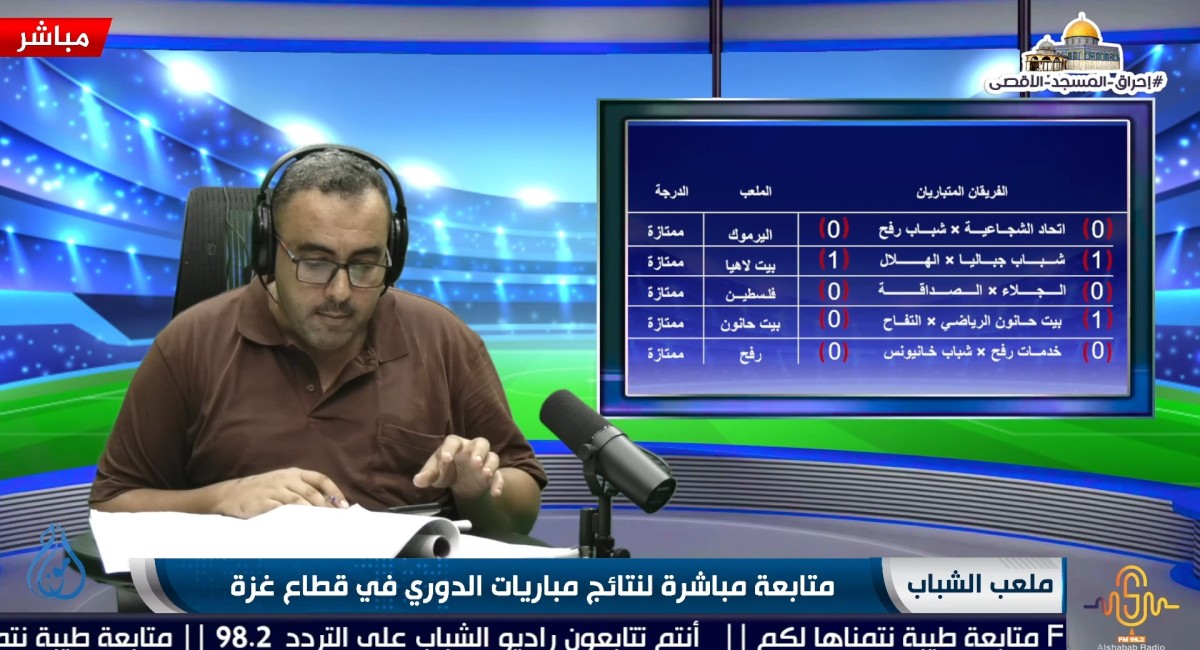 برنامج ملعب الشباب || متابعة مباشرة لنتائج مباريات الدوري في قطاع غزة || ليوم السبت 21-8-2021